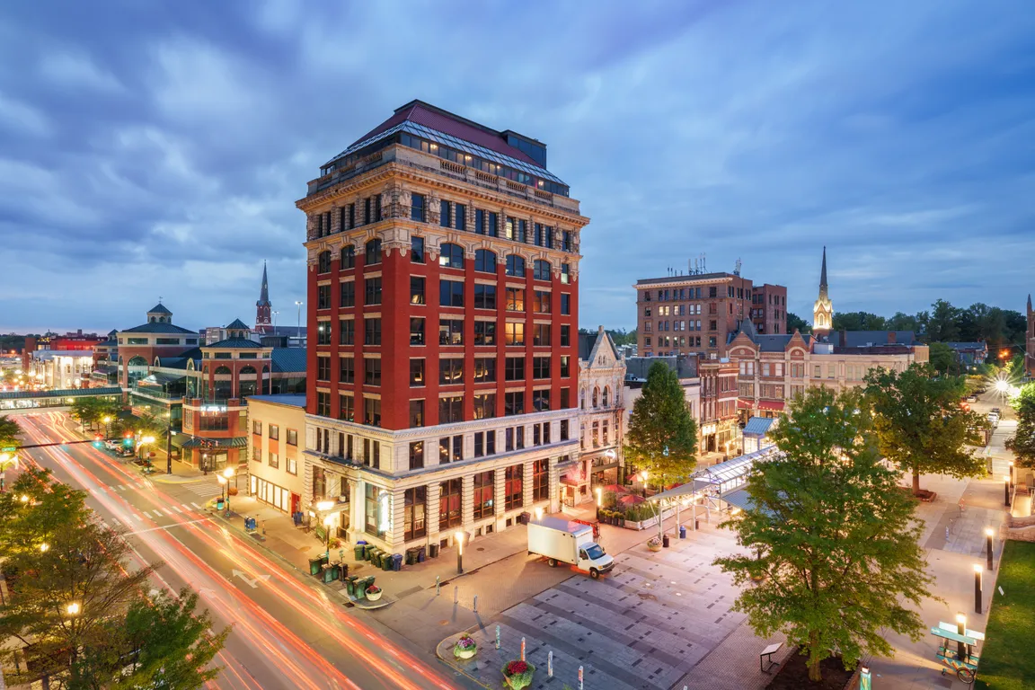 Downtown Lexington, Kentucky, at dusk
